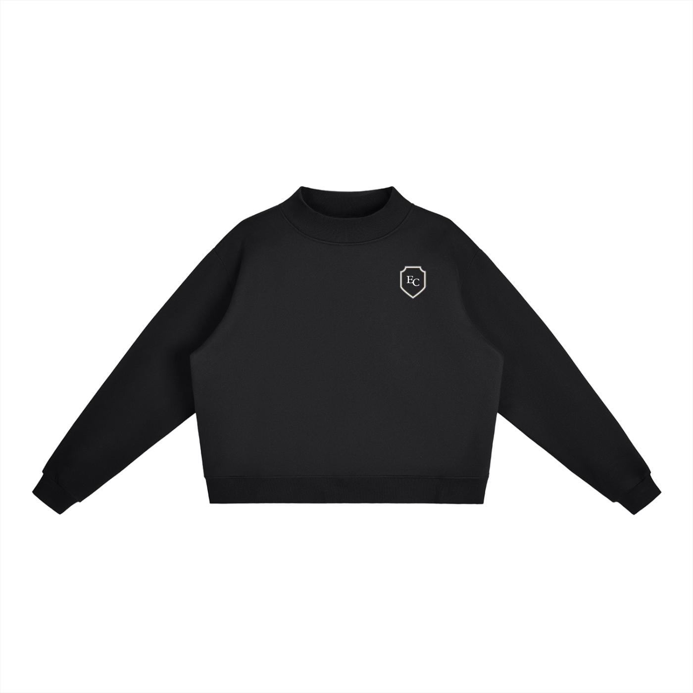 Essential Fleece Mock-Neck Crew Sweatshirt
