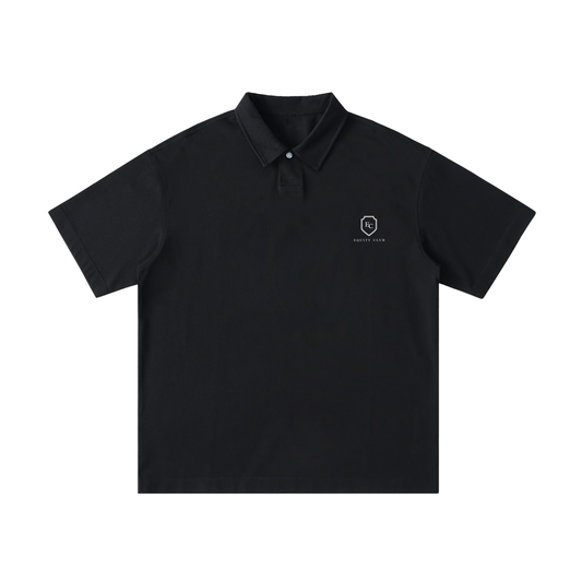 Loose Cotton Short-Sleeve Polo Shirt