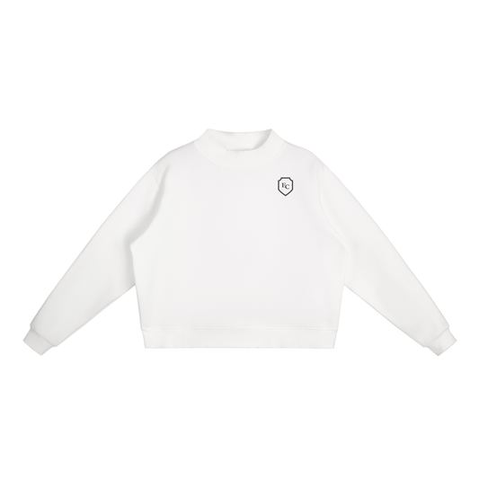Essential Fleece Mock-Neck Crew Sweatshirt