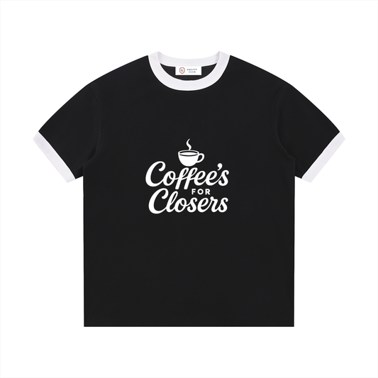 Contrast Edge Ribbed Crewneck T-Shirt